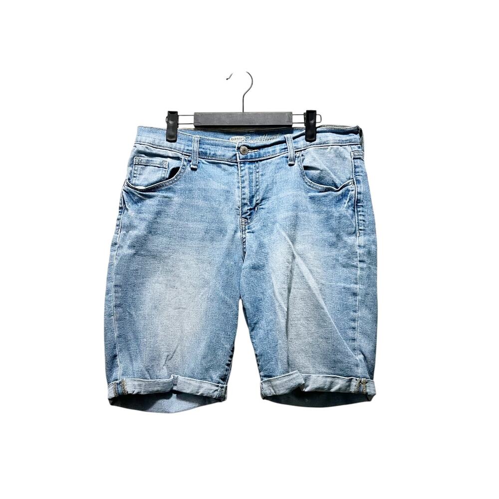 Old Navy Bermuda Shorts Blue Denim Jeans Cotton Mid-Rise Medium Wash Sz 12R